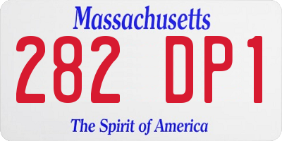 MA license plate 282DP1