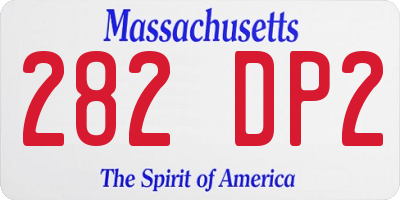 MA license plate 282DP2