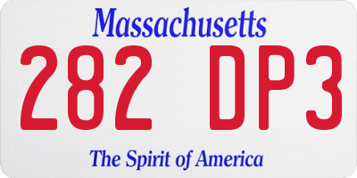 MA license plate 282DP3