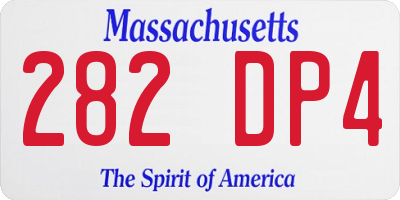 MA license plate 282DP4