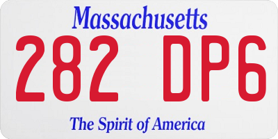 MA license plate 282DP6