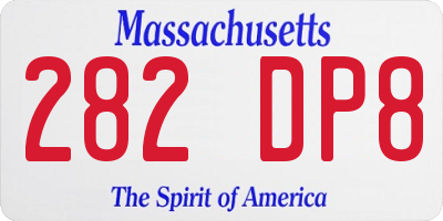 MA license plate 282DP8
