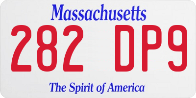 MA license plate 282DP9