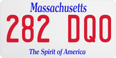 MA license plate 282DQ0