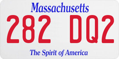 MA license plate 282DQ2