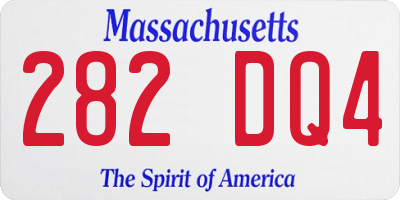 MA license plate 282DQ4