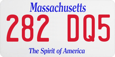 MA license plate 282DQ5