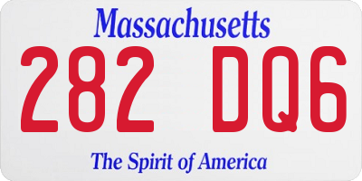 MA license plate 282DQ6