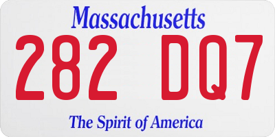 MA license plate 282DQ7