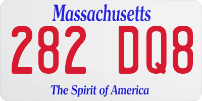 MA license plate 282DQ8