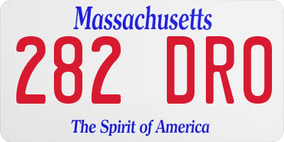 MA license plate 282DR0