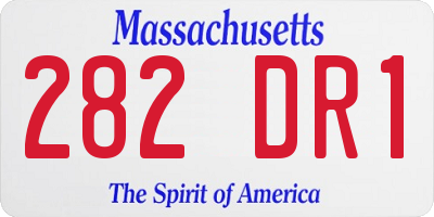 MA license plate 282DR1