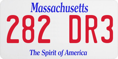 MA license plate 282DR3