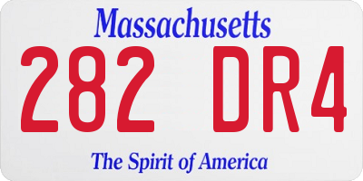 MA license plate 282DR4