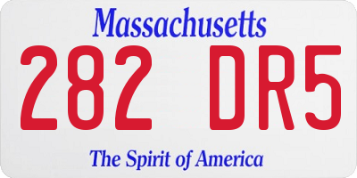 MA license plate 282DR5