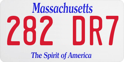 MA license plate 282DR7