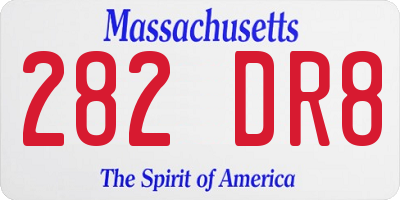 MA license plate 282DR8
