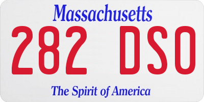 MA license plate 282DS0