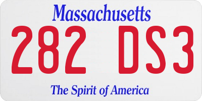 MA license plate 282DS3