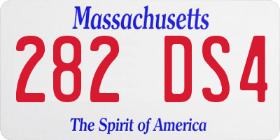 MA license plate 282DS4