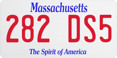 MA license plate 282DS5