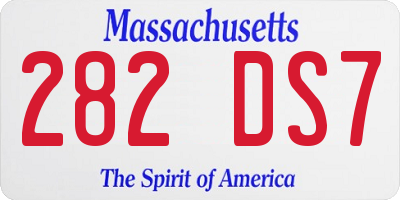 MA license plate 282DS7