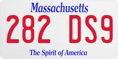 MA license plate 282DS9