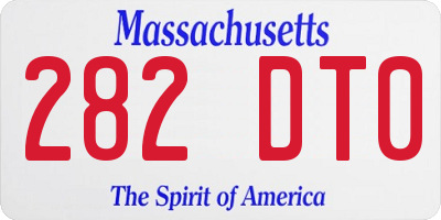 MA license plate 282DT0