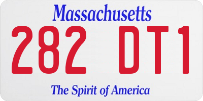 MA license plate 282DT1