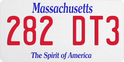 MA license plate 282DT3