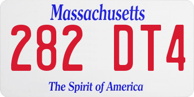 MA license plate 282DT4