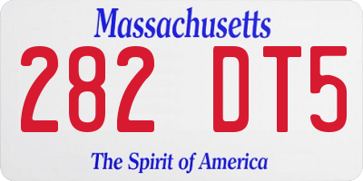 MA license plate 282DT5
