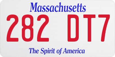 MA license plate 282DT7