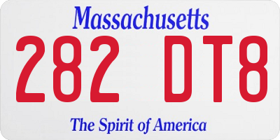 MA license plate 282DT8