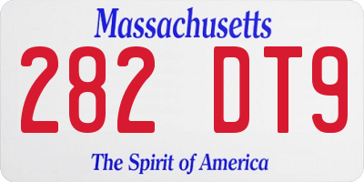 MA license plate 282DT9