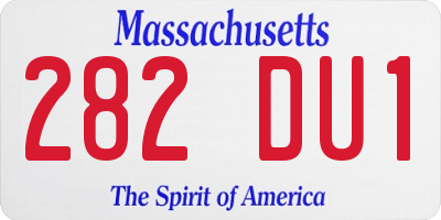 MA license plate 282DU1