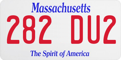 MA license plate 282DU2