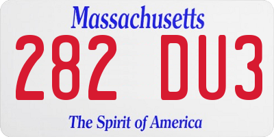 MA license plate 282DU3