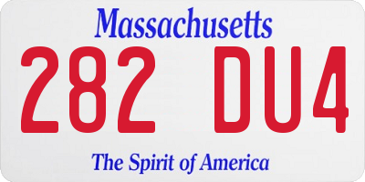MA license plate 282DU4