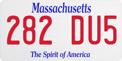 MA license plate 282DU5