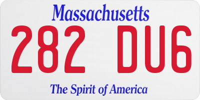 MA license plate 282DU6