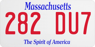 MA license plate 282DU7