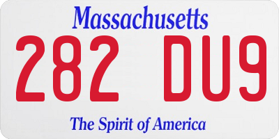 MA license plate 282DU9