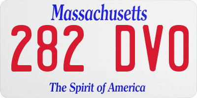 MA license plate 282DV0