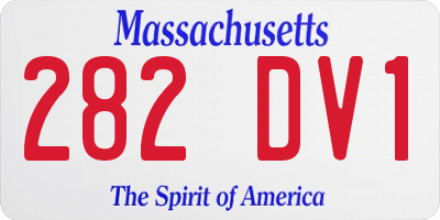 MA license plate 282DV1