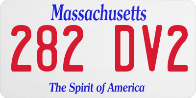 MA license plate 282DV2