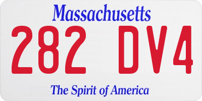 MA license plate 282DV4