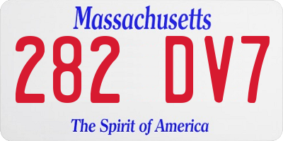 MA license plate 282DV7