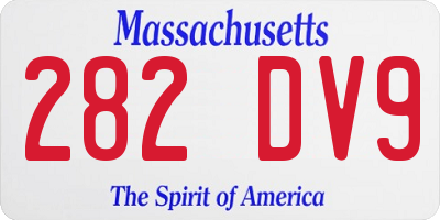 MA license plate 282DV9