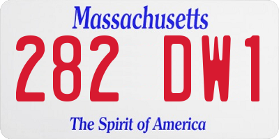 MA license plate 282DW1